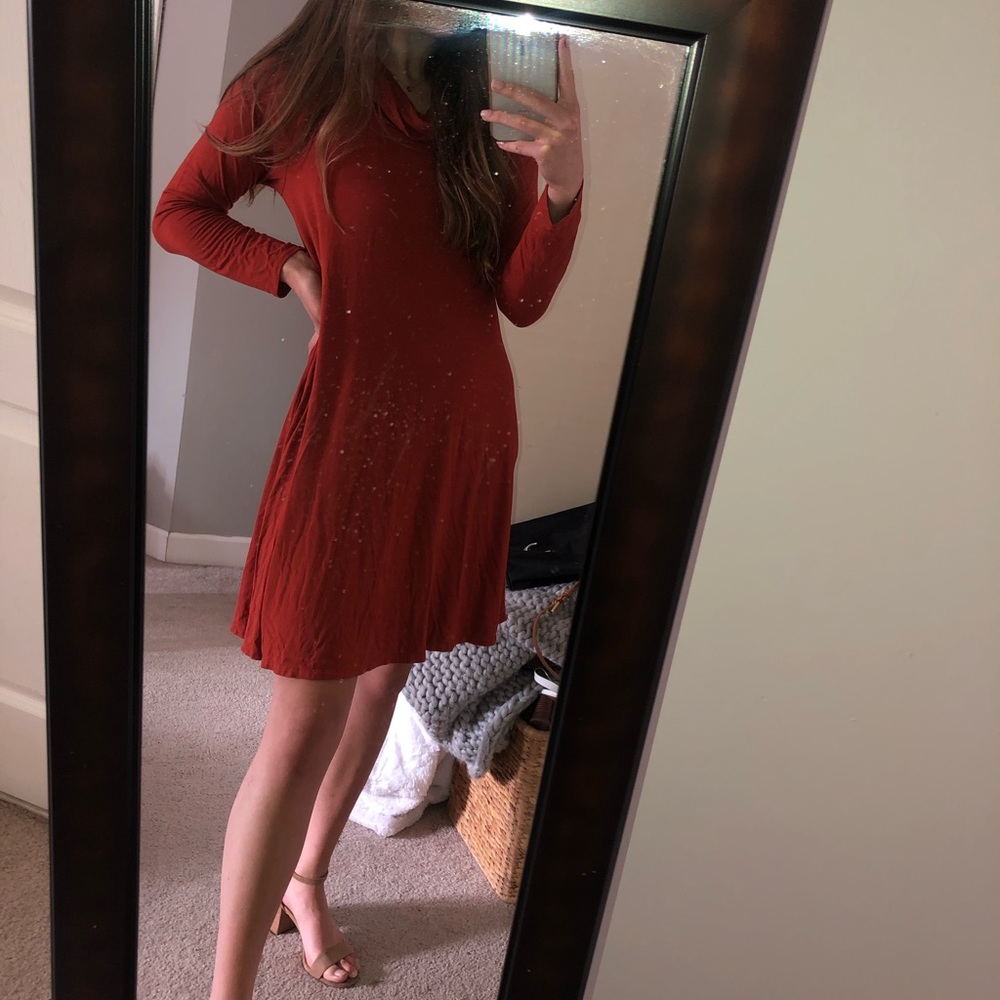 Ces Femme Burnt Orange Women’s Long Sleeve Dress